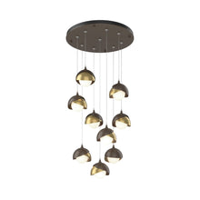 Load image into Gallery viewer, Brooklyn Standard Round Multi Light Pendant Light in Bronze/Modern Brass (Standard).
