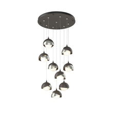 Load image into Gallery viewer, Brooklyn Standard Round Multi Light Pendant Light in Dark Smoke/Sterling (Standard).
