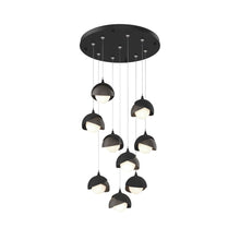Load image into Gallery viewer, Brooklyn Standard Round Multi Light Pendant Light in Black/Dark Smoke (Standard).
