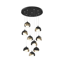 Load image into Gallery viewer, Brooklyn Standard Round Multi Light Pendant Light in Black/Soft Gold (Standard).
