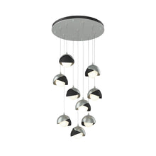 Load image into Gallery viewer, Brooklyn Standard Round Multi Light Pendant Light in Vintage Platinum/Black (Standard).
