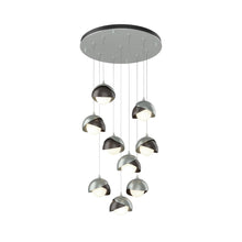 Load image into Gallery viewer, Brooklyn Standard Round Multi Light Pendant Light in Vintage Platinum/Oil Rubbed Bronze (Standard).
