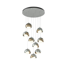 Load image into Gallery viewer, Brooklyn Standard Round Multi Light Pendant Light in Vintage Platinum/Soft Gold (Standard).
