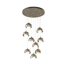 Load image into Gallery viewer, Brooklyn Standard Round Multi Light Pendant Light in Soft Gold/Vintage Platinum (Standard).

