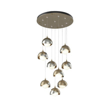 Load image into Gallery viewer, Brooklyn Standard Round Multi Light Pendant Light in Soft Gold/Sterling (Standard).
