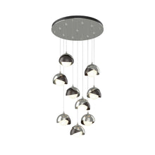 Load image into Gallery viewer, Brooklyn Standard Round Multi Light Pendant Light in Sterling/Oil Rubbed Bronze (Standard).
