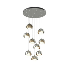Load image into Gallery viewer, Brooklyn Standard Round Multi Light Pendant Light in Sterling/Soft Gold (Standard).
