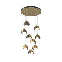 Load image into Gallery viewer, Brooklyn Standard Round Multi Light Pendant Light in Modern Brass/Bronze (Standard).
