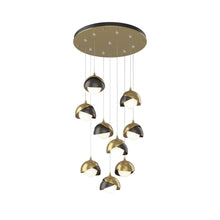 Load image into Gallery viewer, Brooklyn Standard Round Multi Light Pendant Light in Modern Brass/Oil Rubbed Bronze (Standard).
