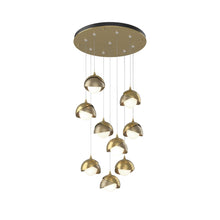 Load image into Gallery viewer, Brooklyn Standard Round Multi Light Pendant Light in Modern Brass/Soft Gold (Standard).
