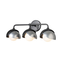 Load image into Gallery viewer, Brooklyn Vanity Wall Light in Black/Sterling (Double Shade).
