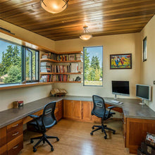 Load image into Gallery viewer, Compass Semi Flush Mount Ceiling Light in office.
