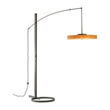 Load image into Gallery viewer, Disq Arc LED Floor Lamp in Dark Smoke/Cork.
