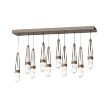 Load image into Gallery viewer, Link Rectangular LED Multi Light Pendant Light in Bronze/Clear/White Threading Glass (Standard).
