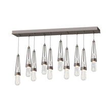 Load image into Gallery viewer, Link Rectangular LED Multi Light Pendant Light in Oil Rubbed Bronze/Clear Bubble Glass (Standard).
