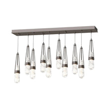 Load image into Gallery viewer, Link Rectangular LED Multi Light Pendant Light in Oil Rubbed Bronze/Clear/White Threading Glass (Standard).
