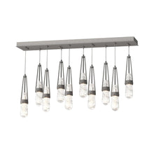 Load image into Gallery viewer, Link Rectangular LED Multi Light Pendant Light in Natural Iron/Clear/White Threading Glass (Standard).
