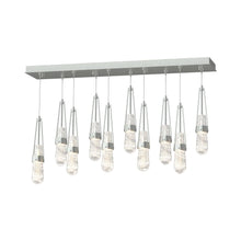 Load image into Gallery viewer, Link Rectangular LED Multi Light Pendant Light in Vintage Platinum/Clear/White Threading Glass (Standard).
