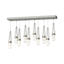Load image into Gallery viewer, Link Rectangular LED Multi Light Pendant Light in Sterling/Clear/White Threading Glass (Standard).
