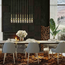 Load image into Gallery viewer, Link Rectangular LED Multi Light Pendant Light in living room.
