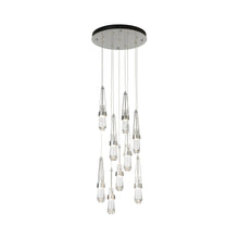 Load image into Gallery viewer, Link Round LED Multi Light Pendant Light in Sterling/Clear Glass (Standard).
