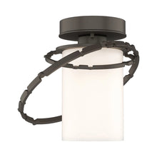 Load image into Gallery viewer, Olympus Outdoor Semi Flush Ceiling Light in Coastal Dark Smoke.
