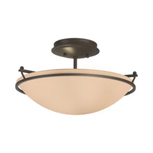 Load image into Gallery viewer, Plain Semi Flush Mount Ceiling Light in Dark Smoke/Sand Glass (Small).
