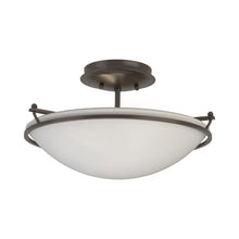 Load image into Gallery viewer, Plain Semi Flush Mount Ceiling Light in Oil Rubbed Bronze/Opal Glass (Small).
