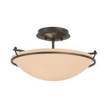 Load image into Gallery viewer, Plain Semi Flush Mount Ceiling Light in Oil Rubbed Bronze/Sand Glass (Small).
