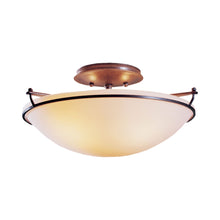 Load image into Gallery viewer, Plain Semi Flush Mount Ceiling Light in Natural Iron/Opal Glass (Small).

