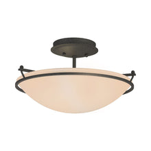 Load image into Gallery viewer, Plain Semi Flush Mount Ceiling Light in Natural Iron/Sand Glass (Small).
