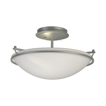 Load image into Gallery viewer, Plain Semi Flush Mount Ceiling Light in Vintage Platinum/Opal Glass (Small).
