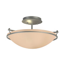 Load image into Gallery viewer, Plain Semi Flush Mount Ceiling Light in Vintage Platinum/Sand Glass (Small).
