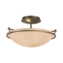 Load image into Gallery viewer, Plain Semi Flush Mount Ceiling Light in Soft Gold/Sand Glass (Small).
