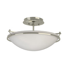 Load image into Gallery viewer, Plain Semi Flush Mount Ceiling Light in Sterling/Opal Glass (Small).
