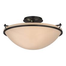 Load image into Gallery viewer, Plain Semi Flush Mount Ceiling Light in Black/Sand Glass (Large).
