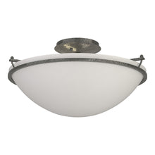 Load image into Gallery viewer, Plain Semi Flush Mount Ceiling Light in Natural Iron/Opal Glass (Large).
