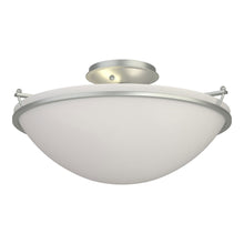 Load image into Gallery viewer, Plain Semi Flush Mount Ceiling Light in Vintage Platinum/Opal Glass (Large).

