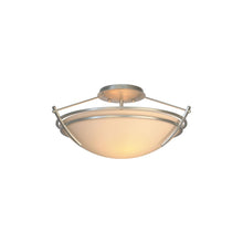 Load image into Gallery viewer, Presidio Tryne Semi Flush Mount Ceiling Light in Vintage Platinum/Sand Glass (7.7-Inch).

