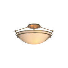 Load image into Gallery viewer, Presidio Tryne Semi Flush Mount Ceiling Light in Soft Gold/Sand Glass (7.7-Inch).
