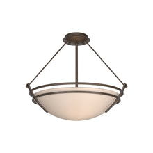 Load image into Gallery viewer, Presidio Tryne Semi Flush Mount Ceiling Light in Bronze/Sand Glass (16.8-Inch).

