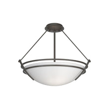 Load image into Gallery viewer, Presidio Tryne Semi Flush Mount Ceiling Light in Dark Smoke/Opal Glass (16.8-Inch).
