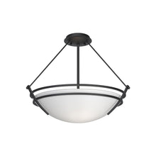 Load image into Gallery viewer, Presidio Tryne Semi Flush Mount Ceiling Light in Dark Smoke/Sand Glass (16.8-Inch).
