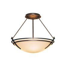 Load image into Gallery viewer, Presidio Tryne Semi Flush Mount Ceiling Light in Oil Rubbed Bronze/Sand Glass (16.8-Inch).
