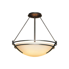 Load image into Gallery viewer, Presidio Tryne Semi Flush Mount Ceiling Light in Natural Iron/Opal Glass (16.8-Inch).
