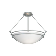 Load image into Gallery viewer, Presidio Tryne Semi Flush Mount Ceiling Light in Vintage Platinum/Opal Glass (16.8-Inch).
