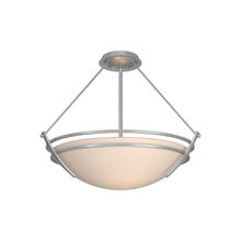 Load image into Gallery viewer, Presidio Tryne Semi Flush Mount Ceiling Light in Vintage Platinum/Sand Glass (16.8-Inch).
