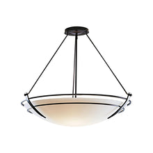 Load image into Gallery viewer, Presidio Tryne Semi Flush Mount Ceiling Light in Black/Opal Glass (23.7-Inch).
