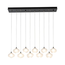 Load image into Gallery viewer, Ume LED Linear Pendant Light in Black/Frosted Glass.
