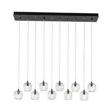Load image into Gallery viewer, Ume LED Linear Pendant Light in Black/Clear Glass.
